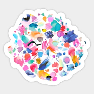 Painterly Scribbles White Sticker